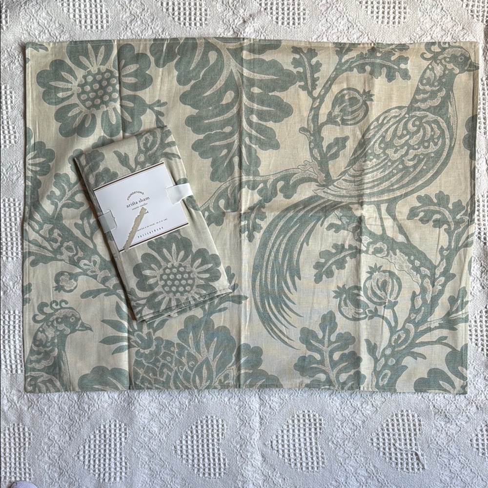 Anthropologie Floral Bird Print Napkins